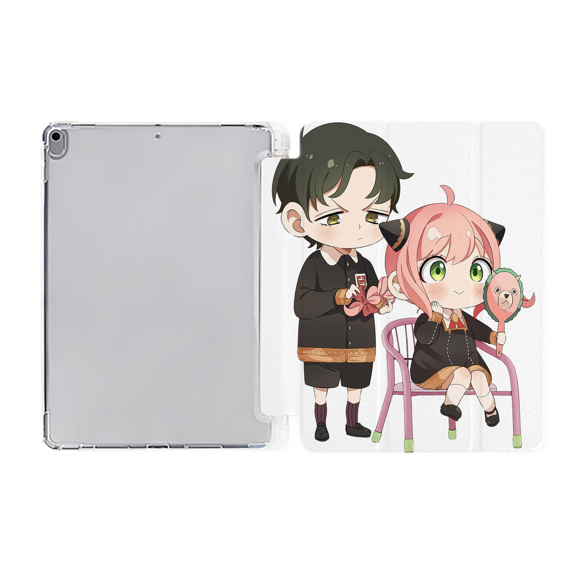 （画像用） SPY×FAMILY间谍家家酒 IPad ケース ペン収納付き 三つ折りスタンド PUレザー×シリコン 対応機種9.5/10.5/10.9インチ